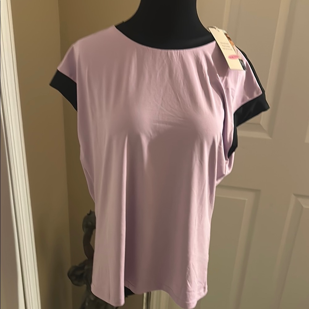 Pink Short Sleeve Tee with Black Accents